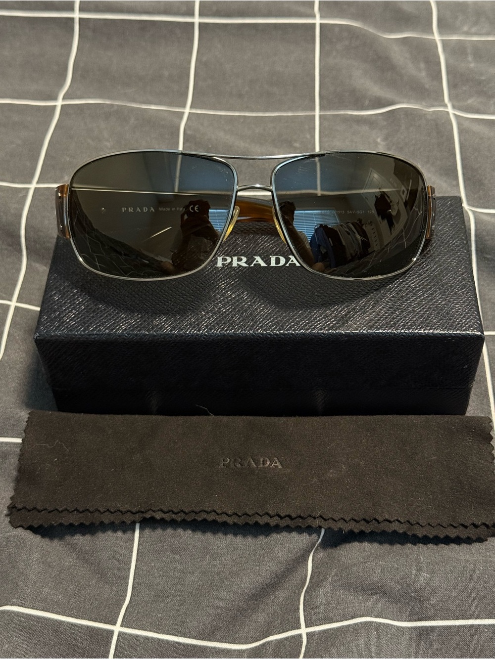 Prada SPR 61G Sunglasses Tortoise Brown Aviator